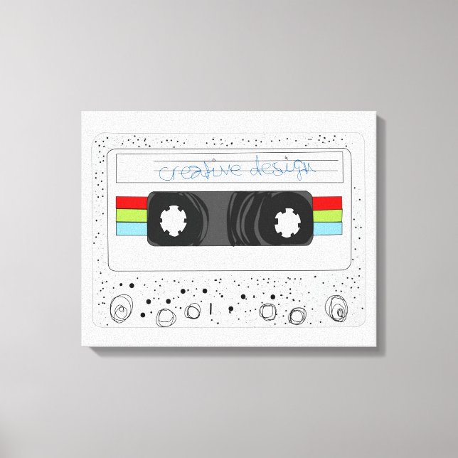 Toile Bande-cassette déroutante des années 80 (Recto)