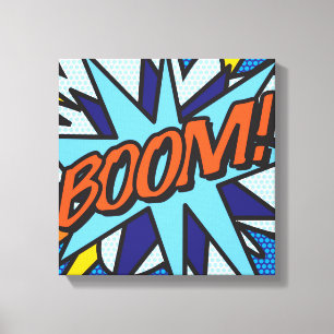 Toile Bande dessinée Pop Art BOOM Superhero