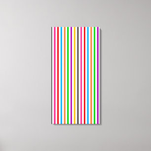 Toile Bandes de lignes arc-en-ciel colorées - Blanc 