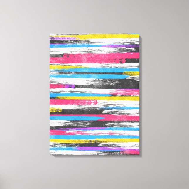 Toile Bandes de peinture abstraites cool tendance (Recto)