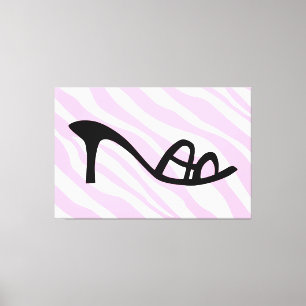 Toile Bandes De Zèbre Rose Avec Chaussure Noire