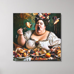 Toile "Banquet du Chaos" Œuvre d'art surréaliste colorée
