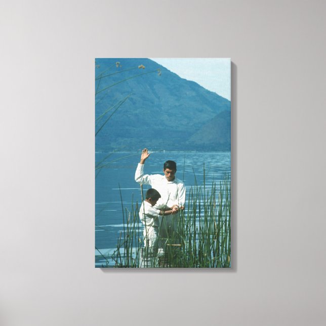 Toile Baptême dans Lake Atitlan™ version 2 LDS Poster d' (Recto)