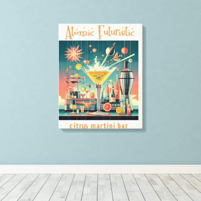 Toile Bar au martini au citrus futuriste du milieu du si (Insitu (Plancher de Bois))