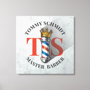 Toile Barber Hair Shop King Crown Barber Pole Hair Salon