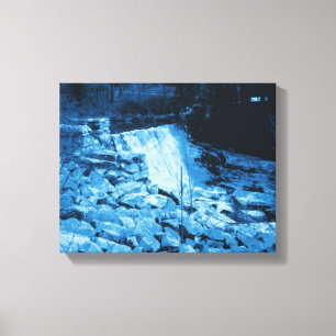 Toile Barrage en marbre Bleu Abstrait