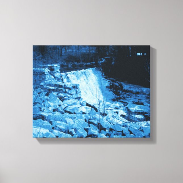 Toile Barrage en marbre Bleu Abstrait (Recto)