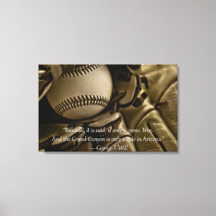 Toile Baseball, Glove et George Will Citation