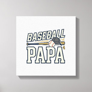 Toile Baseball Papa Vintage Gravure Design de T-shirt_1