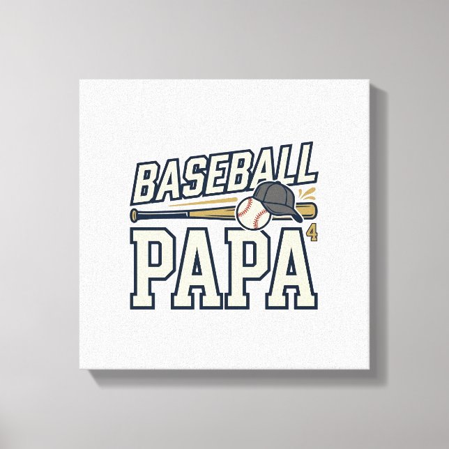 Toile Baseball Papa Vintage Gravure Design de T-shirt_1 (Recto)