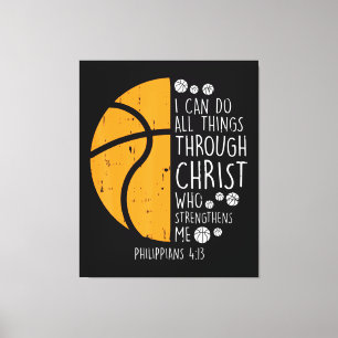 Toile Basket-ball je peux faire des choses Bible contre 