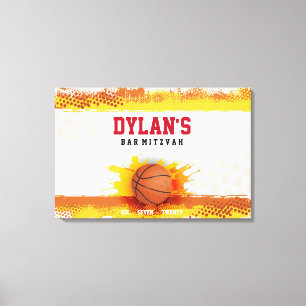 Toile BASKETBALL SPLASH Bar Mitzvah Connexion Carte mémo