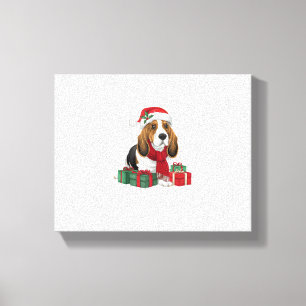 Toile Basset Hound Chien vêtements de Noël Santa Hat Chi