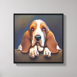 Toile Basset Hound - Portrait de Chien