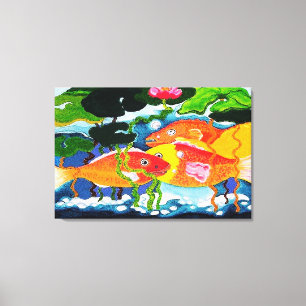 Toile Bassin à poissons rouges