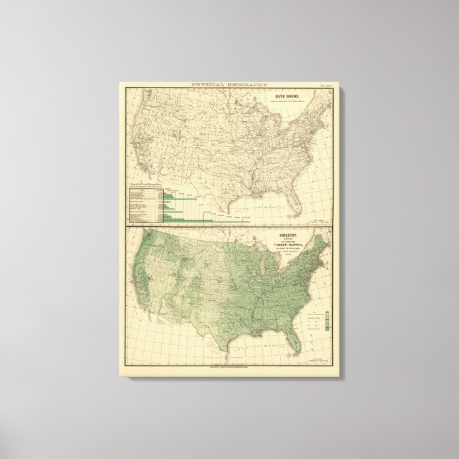 Toile Bassins fluviaux, Foresterie (Recto)