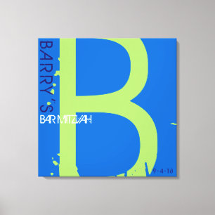 Toile Bat mitzvah de barre d'initiale de monogramme de B