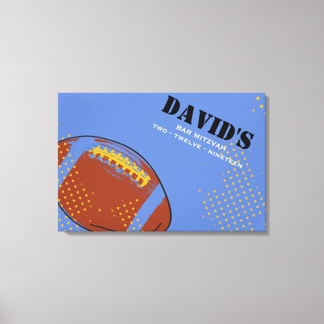 Toile BAT MITZVAH de la barre de FOOTBALL RETRO Se conne (Recto)