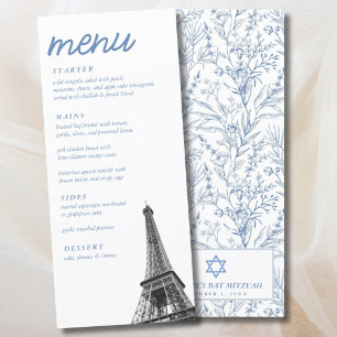 Toile Bat mitzvah Tour Eiffel Elégant Menu
