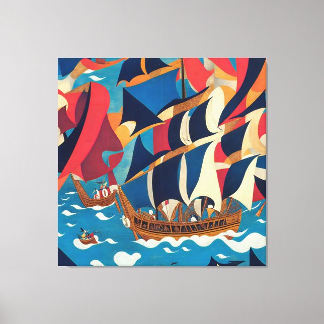 Toile Bataille de pirate impressionniste moderne (Recto)