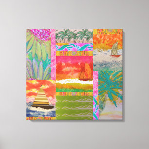 Toile Bateau à voile Tropical Abstrait Stretched Canvas