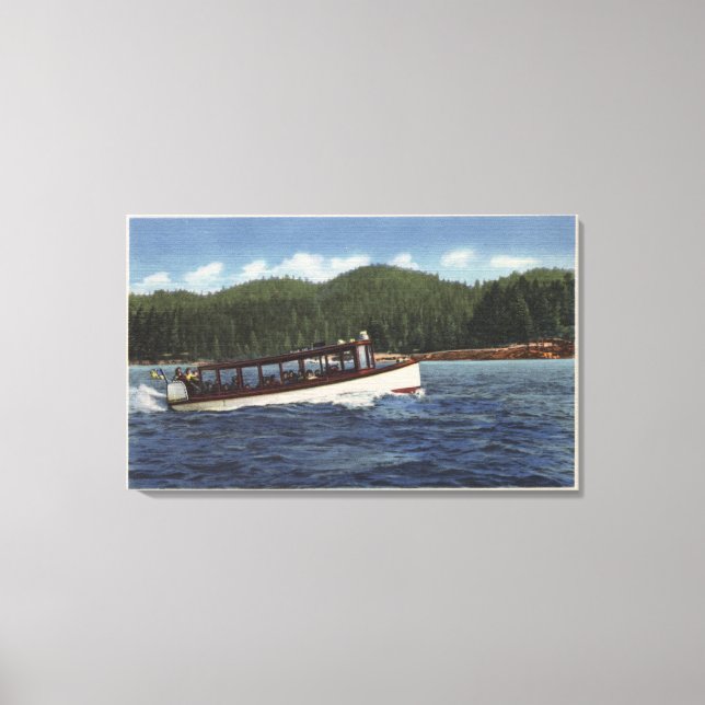 Toile Bateau d'excursion sur le lac (Recto)