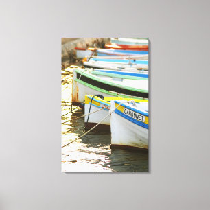Toile Bateaux de pêche provençaux typiques peints en