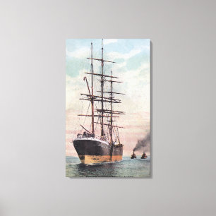 Toile Bateaux remorqueurs remorquant un navire en mer