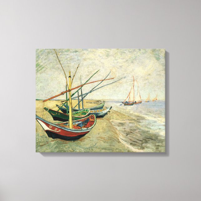 Toile Bateaux sur la plage de Saintes-Maries (Recto)