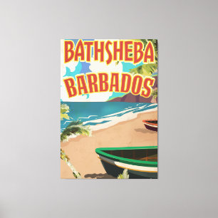Toile Bathsheba Barbade affiche de voyage vintage
