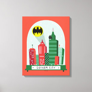 Toile Batman Gotham City™ - Graphique du Globe des neige