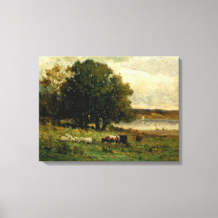 Toile Battle Near River - Edward Mitchell Banister