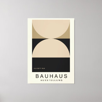 Toile Bauhaus Beige Black Half Circle Modern Art Print