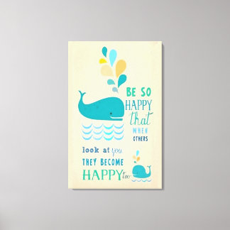 Toile Be Happy Whale Canvas