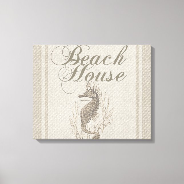 Toile Beach House Seahorse Seashore (Recto)