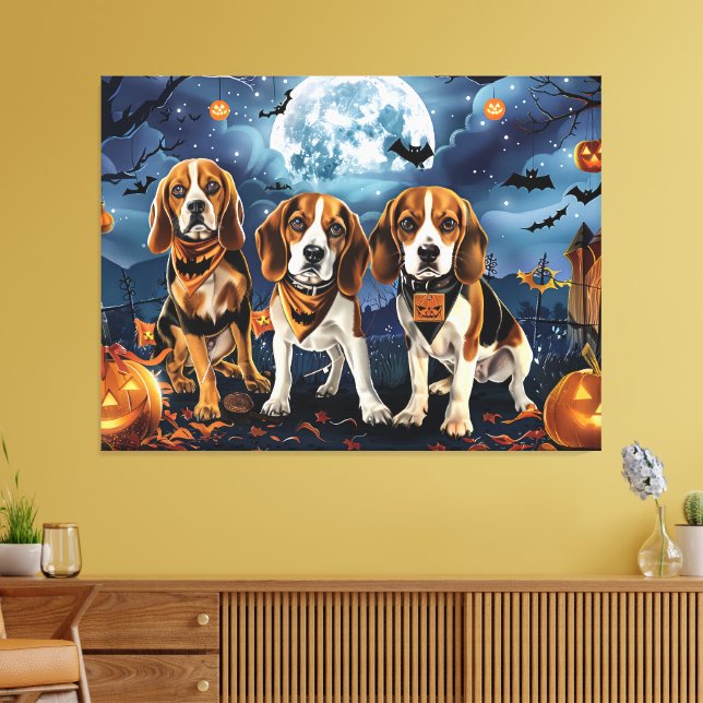Toile Beagle Halloween Éffrayant (Insitu(Salon))