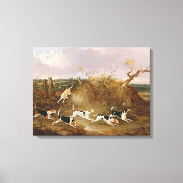 Toile Beagles en Plein Cry, 1845 (huile sur toile) (Recto)