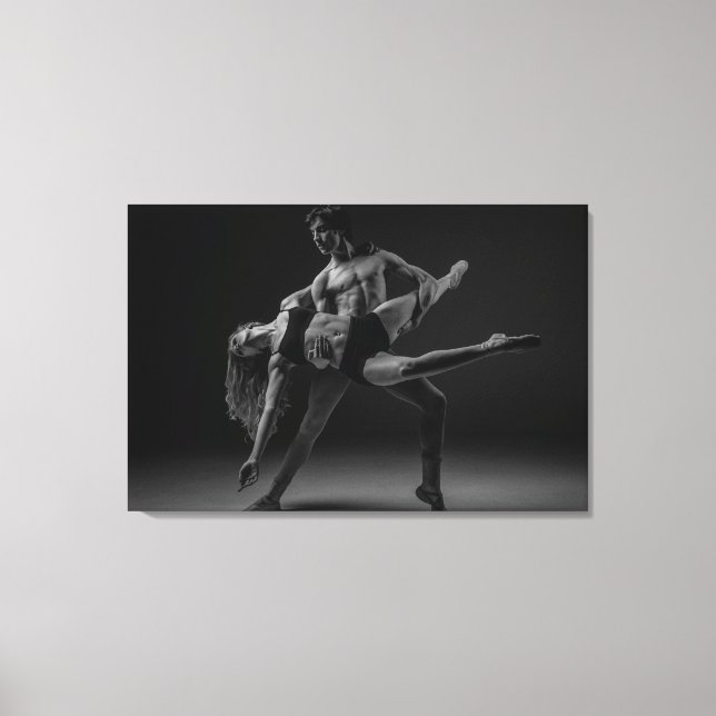 Toile Beau Ballet noir et blanc Couple Mur Art (Recto)