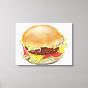 Toile Beau hamburger ou cheeseburger.