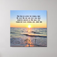 BEAU JOHN 3:16 IMPRIMER CANVAS DE LEVER DU LEVER