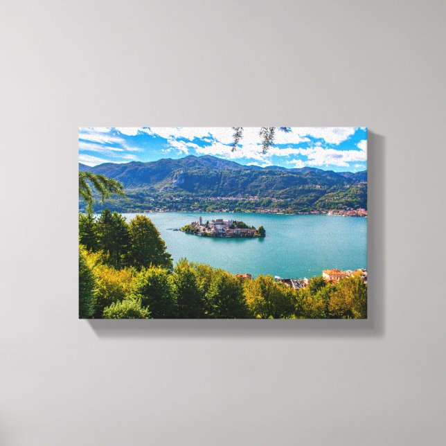 Toile Beau lac d'Orta, Piémont, Italie (Recto)