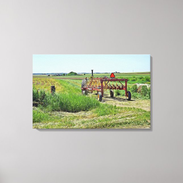Toile Beau Paysage agricole et Tracteur Mur Art (Recto)