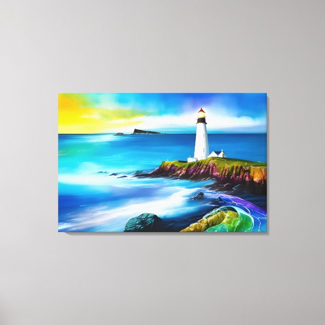 Toile Beau phare Paysage art chrétien (Recto)