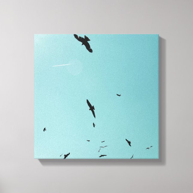 Toile Beaucoup d'oiseaux et un controle (Recto)