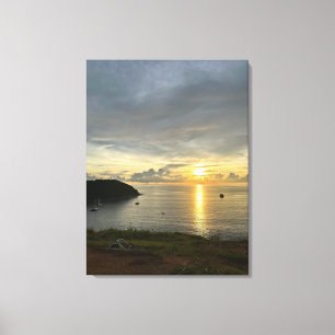 Toile Beauté sereine d'un coucher de soleil sur l'océan
