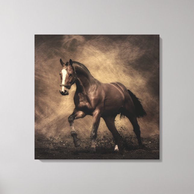 Toile Beautiful horse throw pillow (Recto)