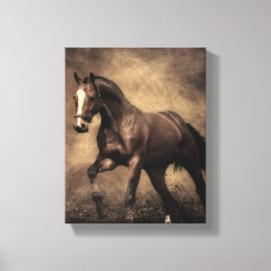 Toile Beautiful horse throw pillow