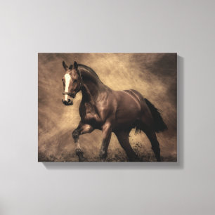 Toile Beautiful horse throw pillow