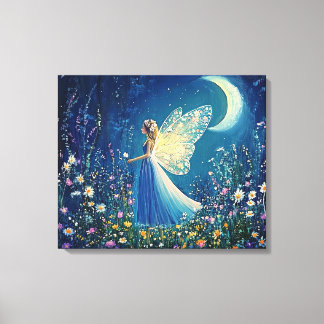 Toile Beautiful wildflowers and fairy.