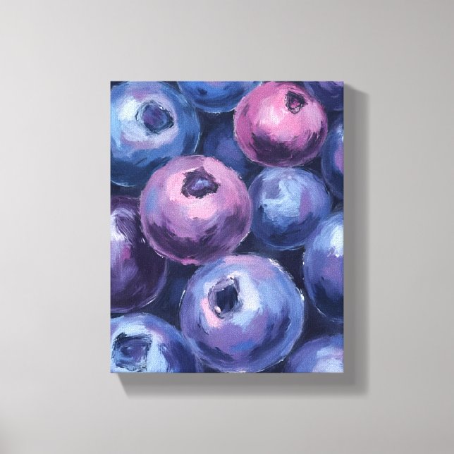 Toile Beaux bleuets | Peinture de fruits (Recto)
